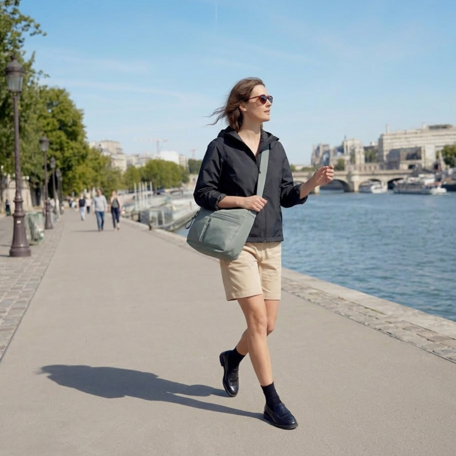 ALEX | Sac bandoulière grand format A4 + RFID | 100 % RPET recyclé