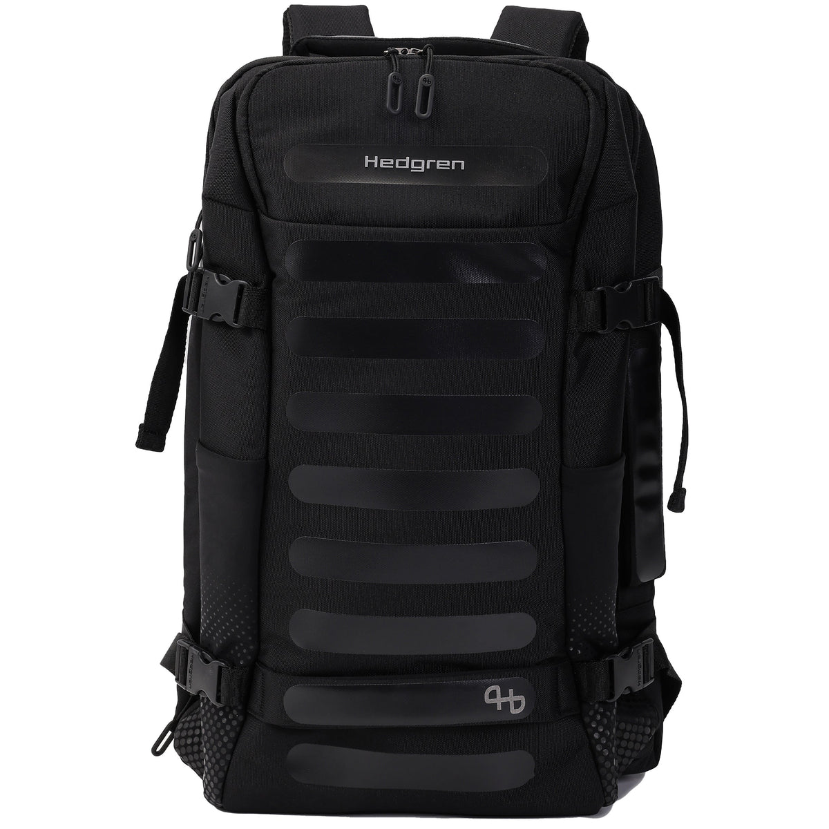 HEDGREN Cocoon Billowy Backpack w Flap back, Black/Brown/White stripe accent COMFY Casual Backpack in Black | Hedgren main image 2